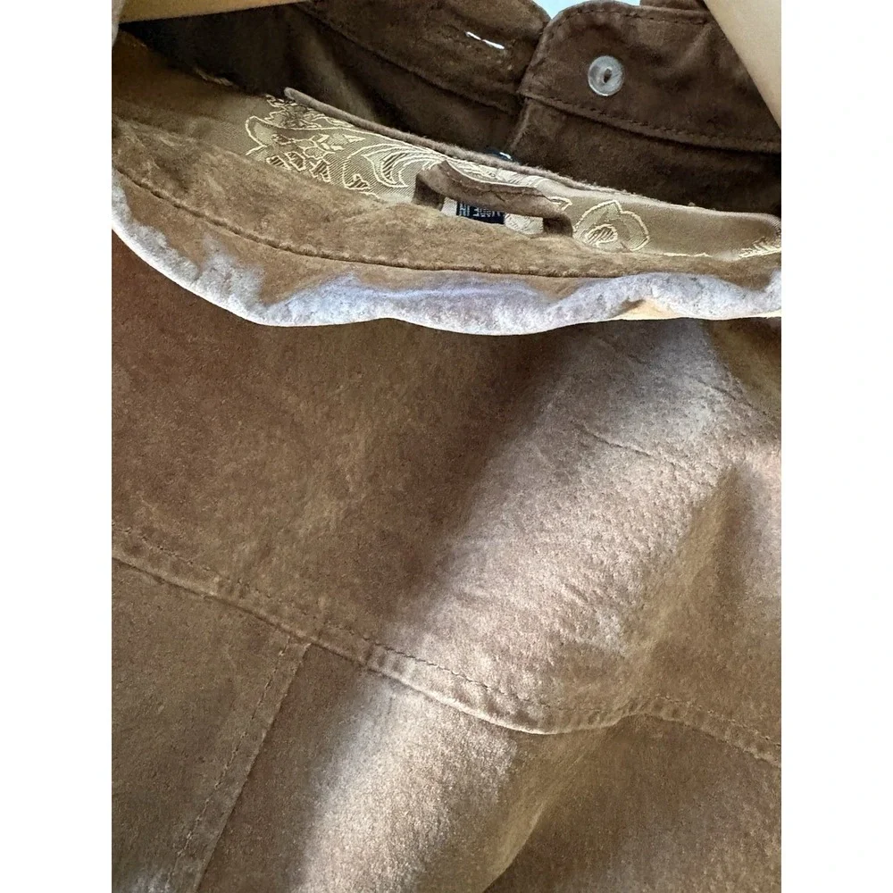 Vintage Bachrach 100 % Genuine Leather Suede Shirt Jacket Button Up Size Large - Picture 6 of 10